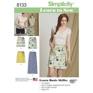 Simplicity Pattern 8133 Misses' Learn To Sew Wrap Skirts All Sizes
