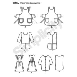 Simplicity Pattern 8152 Misses' Vintage 1970's Aprons All Sizes