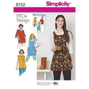 Simplicity Pattern 8152 Misses' Vintage 1970's Aprons All Sizes