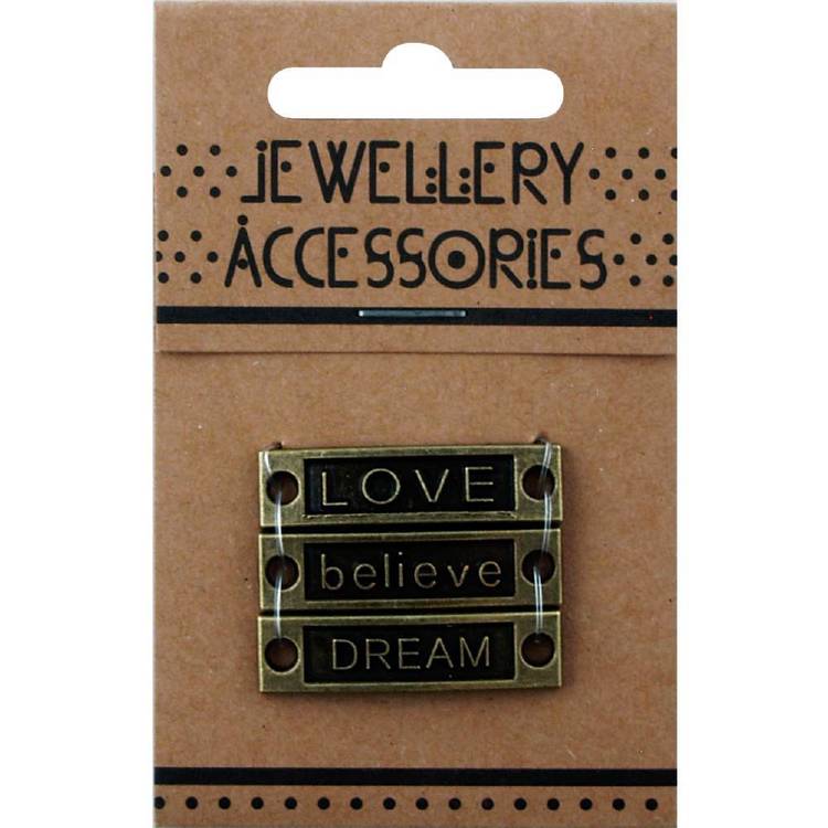 Charms Love Believe Dream 3 Piece Gold