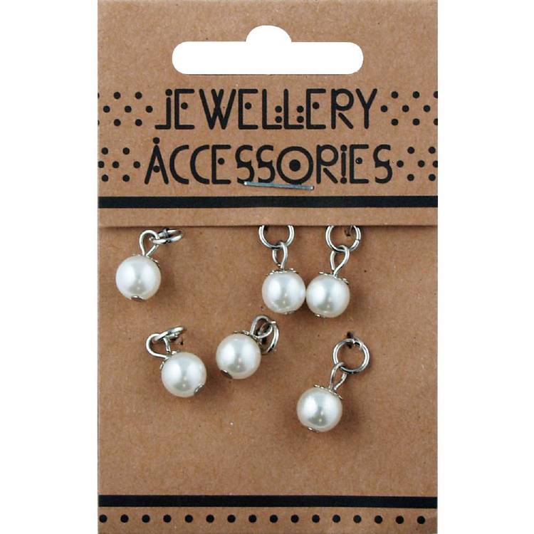 Charms Pearls Silver 6 Piece