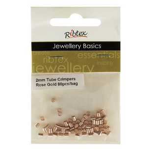 Ribtex Jewellery Basics Tube Crimpers 80 Pack Rose Gold 2 mm