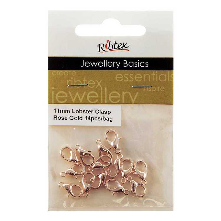 Ribtex Jewellery Basics Lobster Clasps 14 Pack Rose Gold 11 mm