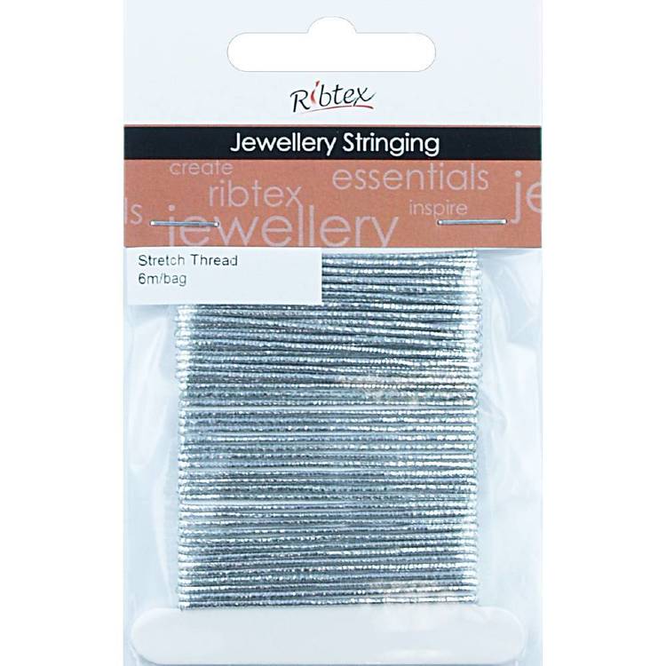 Elastic Stretch Thread 6 Metres Silver