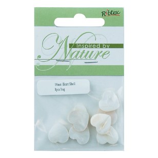 Ribtex Inspired By Nature Heart Shell 8 Pack Natural 14 mm