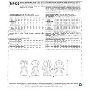 McCall's Pattern M7433 Misses' Inverted Notch-Collar Shirtdresses & Belt