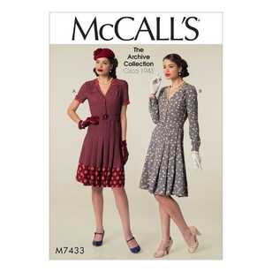 McCall's Pattern M7433 Misses' Inverted Notch-Collar Shirtdresses & Belt