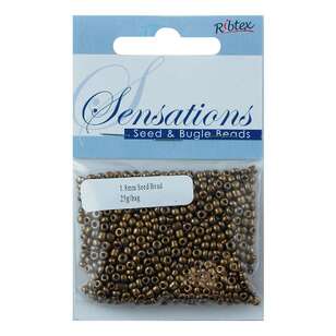 Ribtex Glass Seed and Bugle Beads 25 Gram Bag Antique Gold 3.6 mm