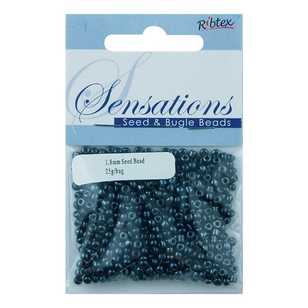 Ribtex Glass Seed and Bugle Beads 25 Gram Bag Steel Blue 1.8 mm