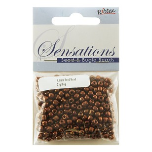 Ribtex Glass Seed and Bugle Beads Bag Copper 3.6 mm