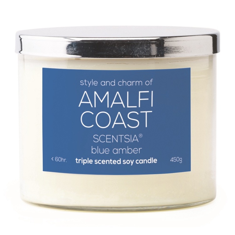 Scentsia Style & Charm Of Amalfi Coast 450 g Soy Candle - Blue Amber