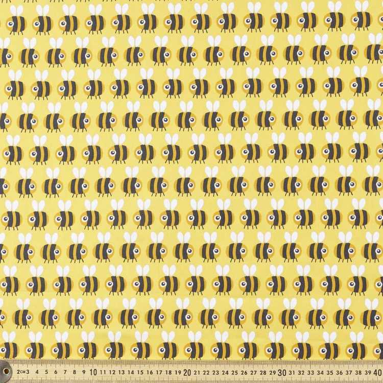 Bee's Printed Poplin Yellow 112 cm