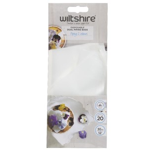 Wiltshire Dual Piping Bags 20 Pack Silver