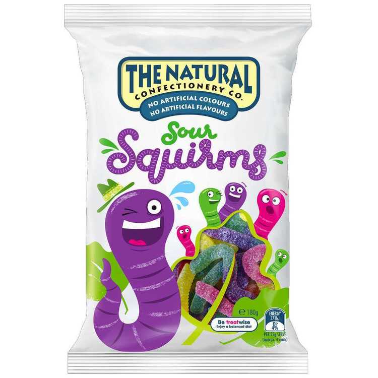 The Natural Confectionery Co. Squirms Sours Multicoloured 180 g