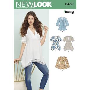 New Look Pattern 6452 Misses' Tops 8 - 20