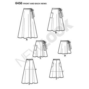 New Look Pattern 6456 Misses' Wrap Skirts 6 - 18