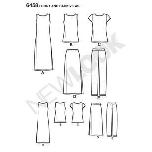 New Look Sewing Pattern 6458 Misses' Separates White 10 - 22