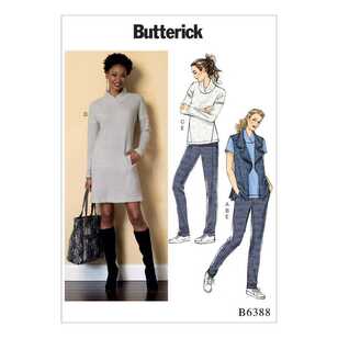 Butterick Pattern B6388 Misses' Lapped Collar Tops and Dress