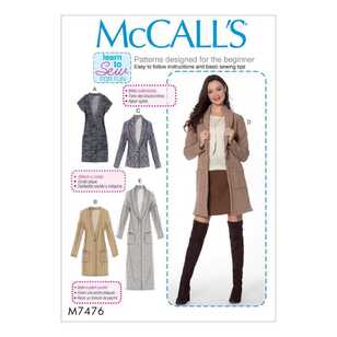 McCall's Pattern M7476 Misses Vest & Cardigans