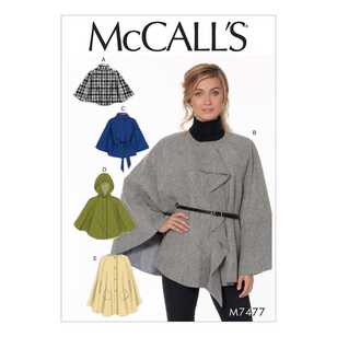 McCall's Pattern M7477 Misses Capes & Belt