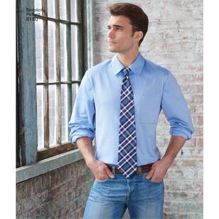 Simplicity Pattern 8180 Boys' & Men's Shirt, Boxer & Tie Small - X Large