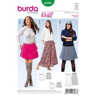 Burda 6586 Women's Skirt Pattern White 6 - 20