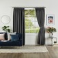 Bella Collection Abbey Pencil Pleat Curtain Charcoal