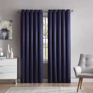 Bella Collection Abbey Eyelet Curtain Navy