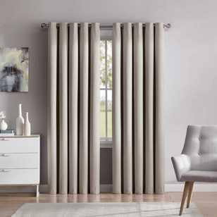 Bella Collection Abbey Eyelet Curtain Stone