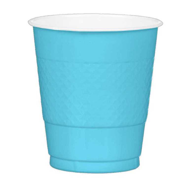 Amscan Caribbean Blue Plastic Cups Caribbean Blue 335 mL