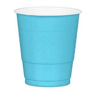 Amscan Caribbean Blue Plastic Cups Caribbean Blue 335 mL