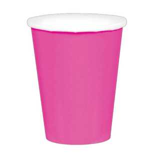 Amscan Bright Pink Paper Cups 20 Pack Bright Pink 9 oz