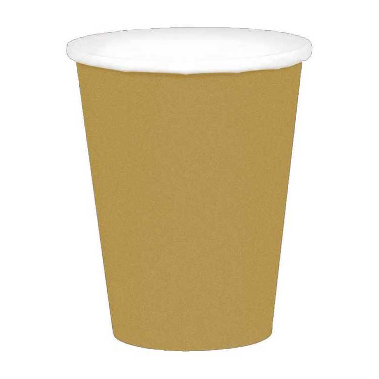 Amscan Gold Paper Cups 20 Pack Gold