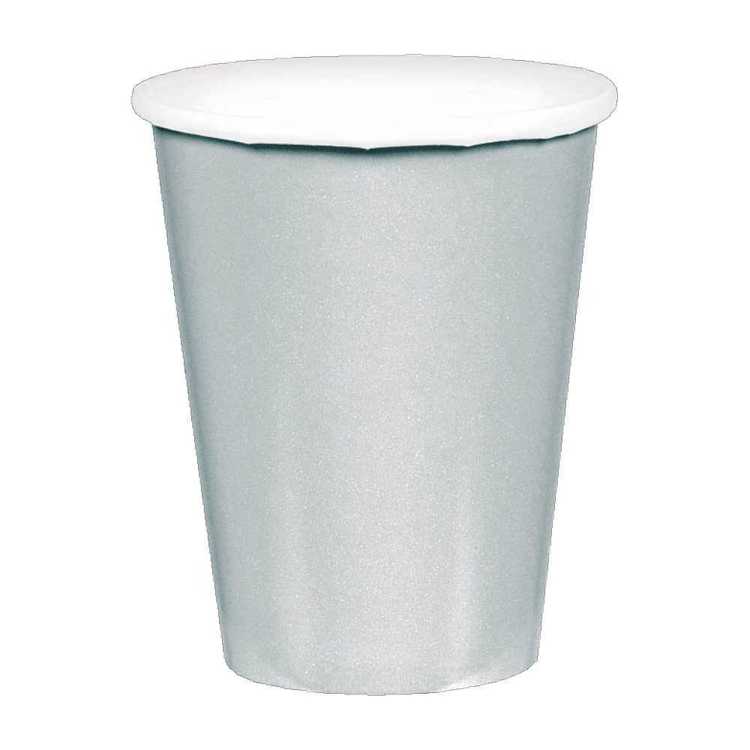 Amscan Silver Paper Cups 20 Pack Silver 9 oz