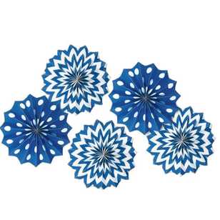 Amscan Paper Fans Bright Royal Blue 8 in