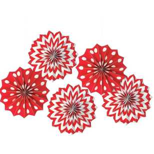 Amscan Paper Fans Red 8 in