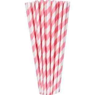 Amscan Paper Straw 24 Pack  New Pink