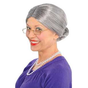 Amscan Old Lady Wig Grey