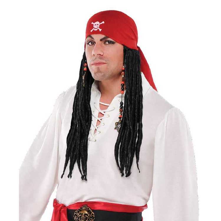Amscan Pirate Bandana With Dreads Wig Black