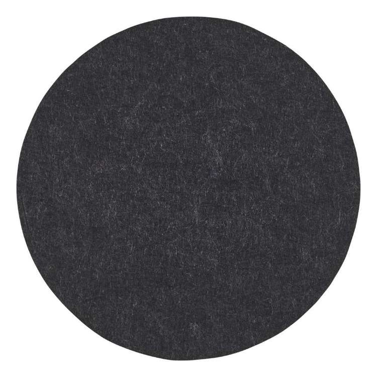 Ladelle Round Felt Placemat Black 38 x 38 cm