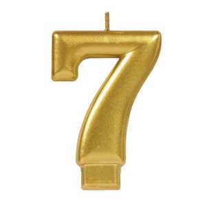 Amscan No. 7 Gold Metallic Numeral Candle Gold