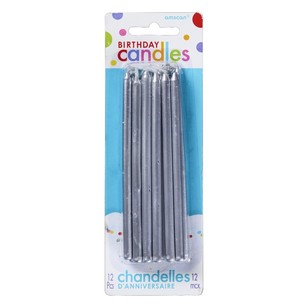 Amscan Taper Candles Silver 5 in