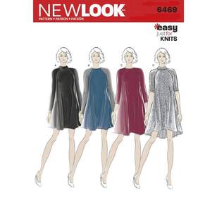 New Look Pattern 6469 Misses' Easy Knit Dresses
