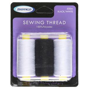 Semco Sewing Thread White & Black