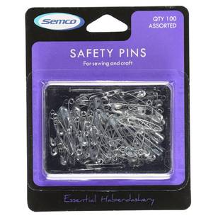 Semco Assorted Safety Pins Silver