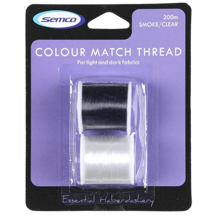 Semco 400m Colour Match Thread Smoke & Clear