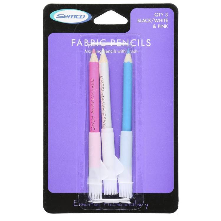 Semco Fabric Pencils Blue, White & Pink