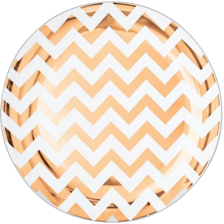 Amscan Gold Chevron Plate Rose Gold 10.5 in
