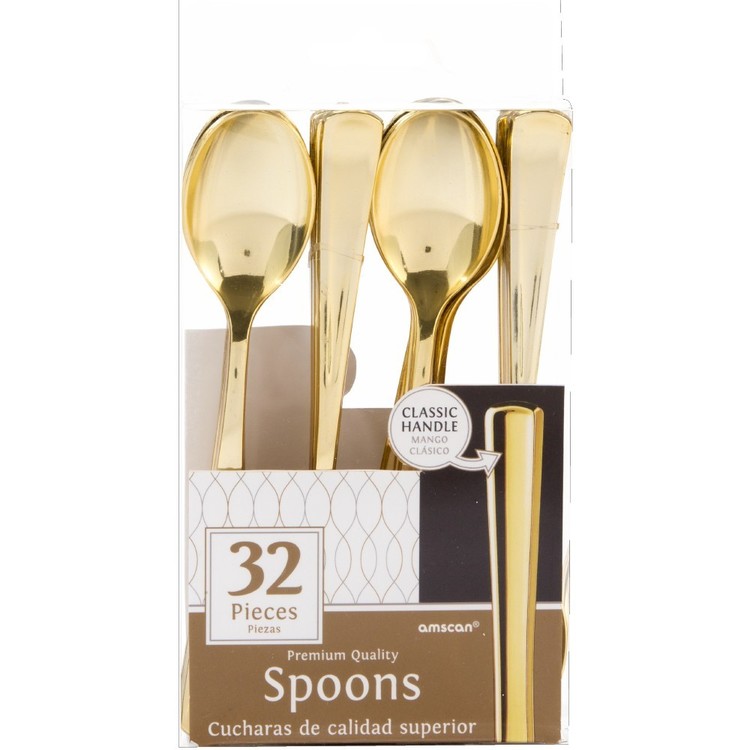 Amscan Gold Premium Spoon Gold
