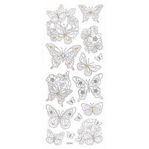 Arbee Butterflies & Flowers Sticker White